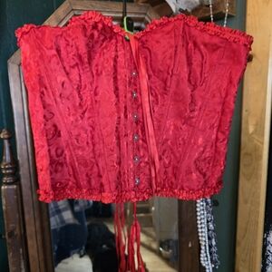 Red Lace Corset Top